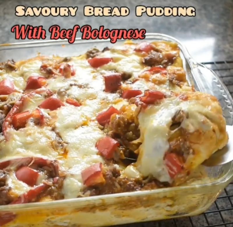 savoury-bread-pudding-with-beef-bolognese
